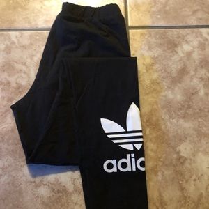 Adidas petite small black logo leggings.